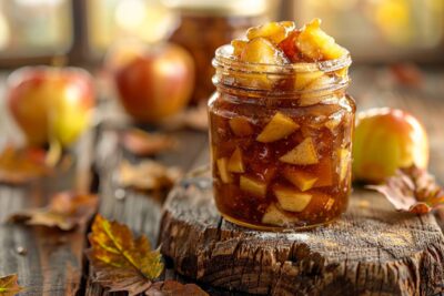 Les saveurs de l’automne avec cette confiture de pommes au caramel, prête en 1 heure, une merveille pour vos papilles