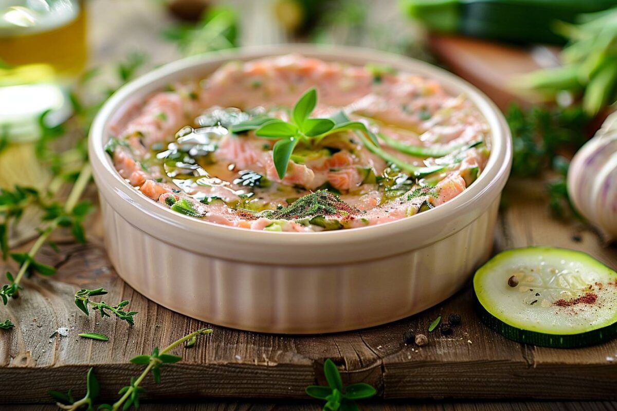 Les saveurs de la mer et du jardin avec notre pâté de saumon et courgettes, prêt en 20 minutes