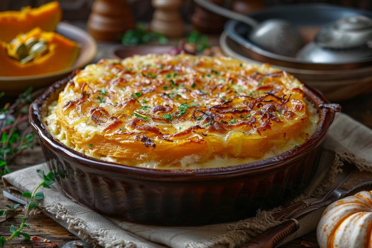 Les secrets d’un gratin de potiron et d’oignons au comté irrésistible, à découvrir ce soir