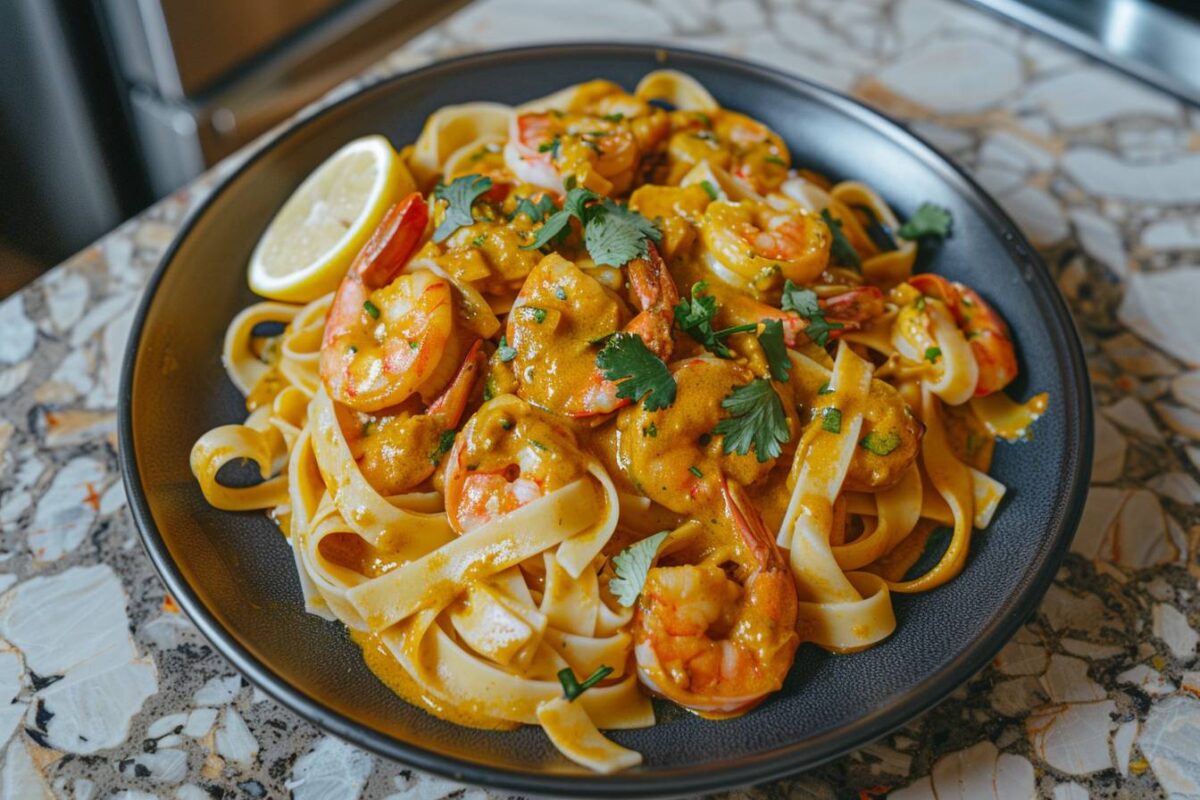 Les secrets des tagliatelles aux gambas au curry : une recette simple pour éblouir vos convives