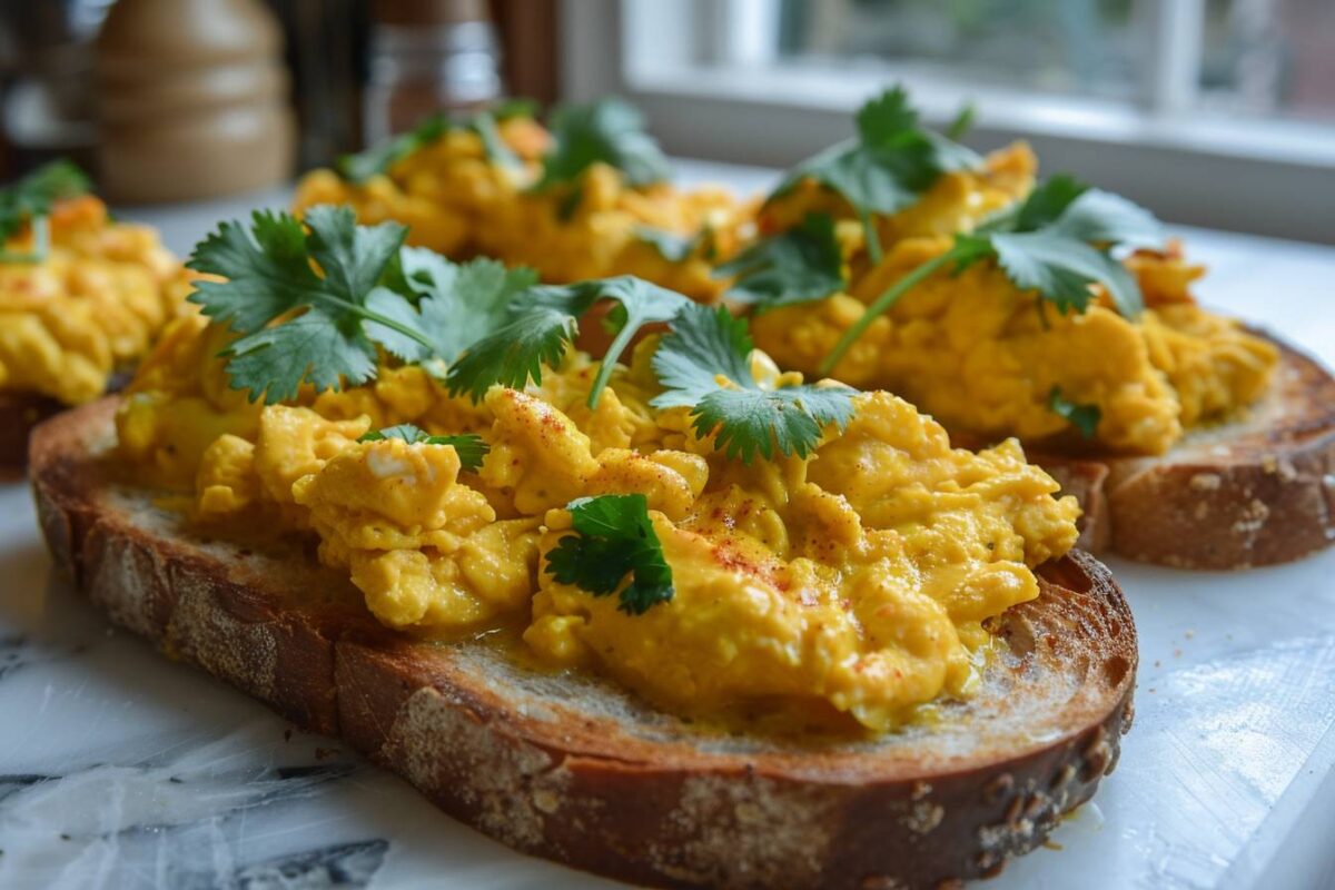 Les toasts d’œufs au curry, une recette savoureuse qui ravira vos papilles, prête en 15 minutes