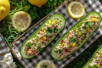 Redécouvrez la fraîcheur estivale avec cette recette unique de concombre farci au thon, idéale pour vos repas ensoleillés