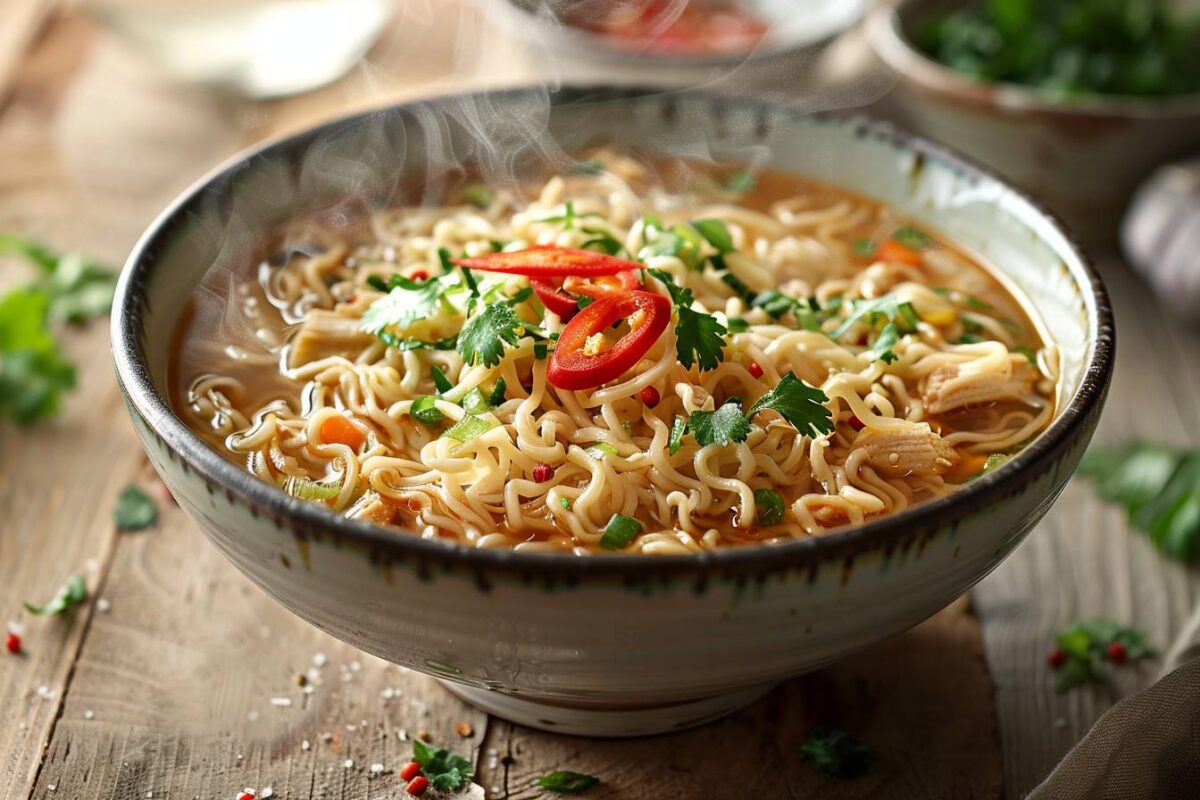 Redécouvrez le ramen de poulet et légumes : une recette gourmande qui réchauffe les cœurs et ravit les papilles