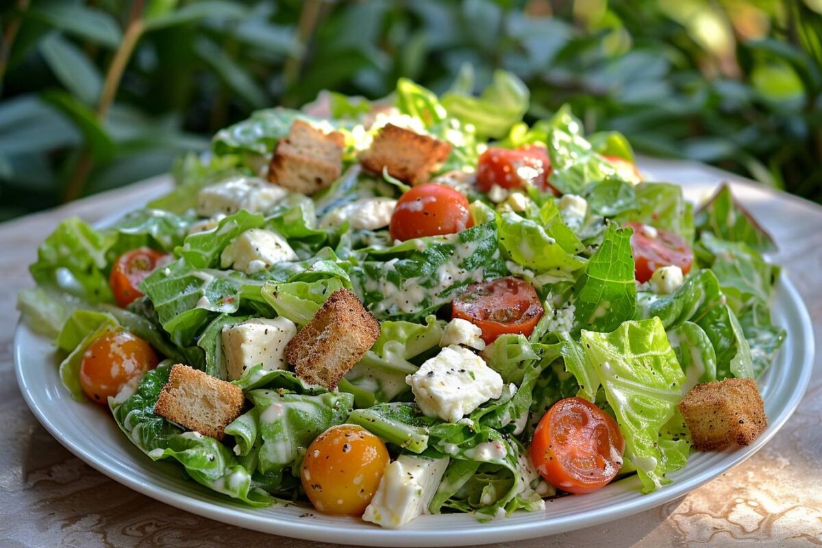 Réinventez la classique salade César avec du fromage de chèvre pour éblouir vos invités