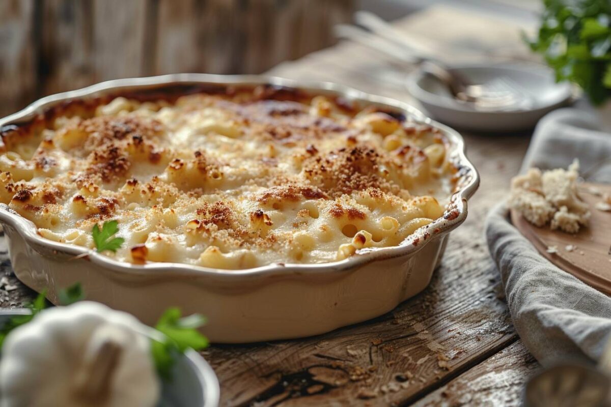 Réveillez vos papilles et votre nostalgie avec ce gratin de macaroni à l’ancienne, un vrai voyage gustatif