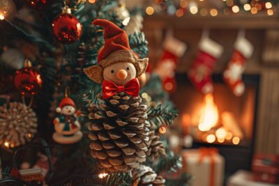 Transformez votre sapin de Noël : créez un adorable lutin avec une simple pomme de pin