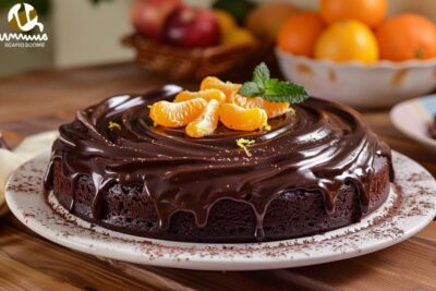 Un gâteau chocolat-orange préparé sans beurre ni œufs, un délice sain pour vos papilles