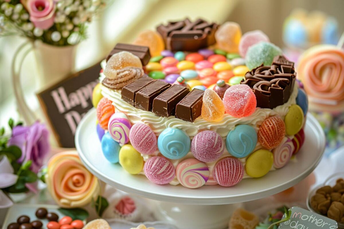 Un gâteau de bonbons fait maison pour la fête des Mères prêt en 20 minutes