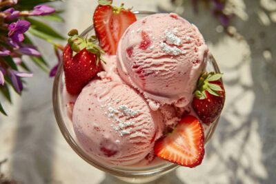 Une glace aux fraises maison irrésistible et rapide à réaliser, un pur délice à partager