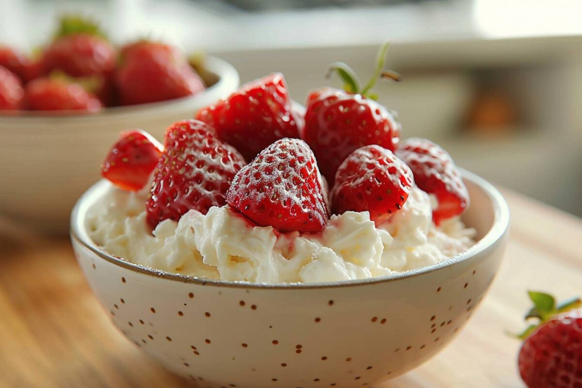 Une succulente mousse aux fraises avec fromage blanc allégé, prête en 10 minutes