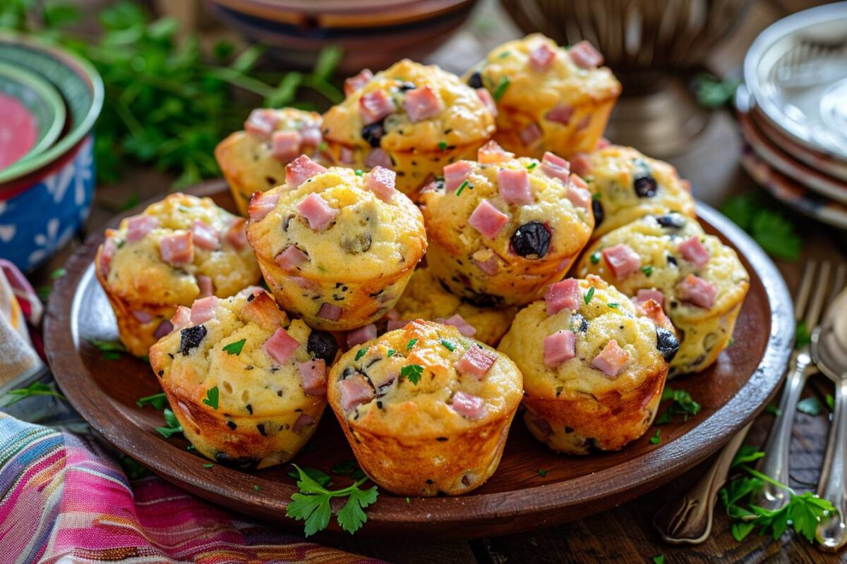 Voici comment réaliser facilement des muffins salés au jambon et olives noires pour émerveiller vos invités