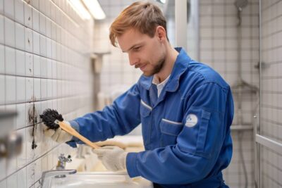 Comment les plombiers éliminent efficacement les taches noires sur les joints de salle de bain