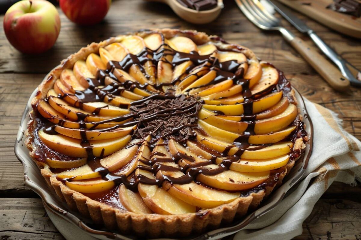 Explorez ce clafoutis aux pommes et chocolat pour un délice de goûter qui ravira vos papilles