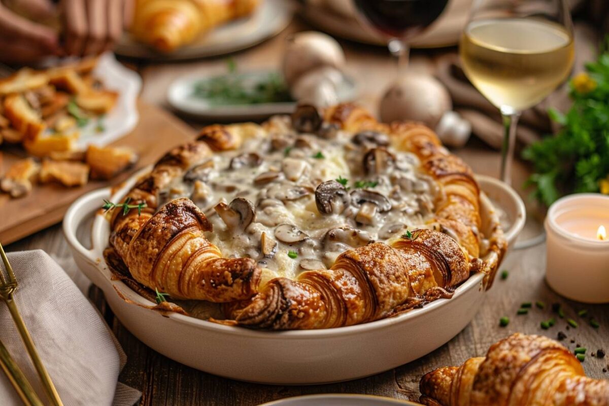 Les plaisirs du gratin de croissants aux champignons pour un repas chaleureux en famille