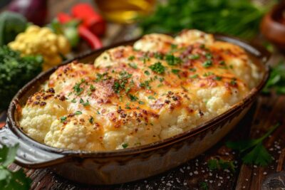 Redécouvrez les plaisirs du chou-fleur avec une recette allégée de gratin sans béchamel