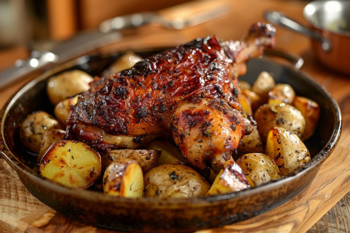 réveillez vos papilles avec cette savoureuse recette de cuisses de poulet et pommes de terre au four