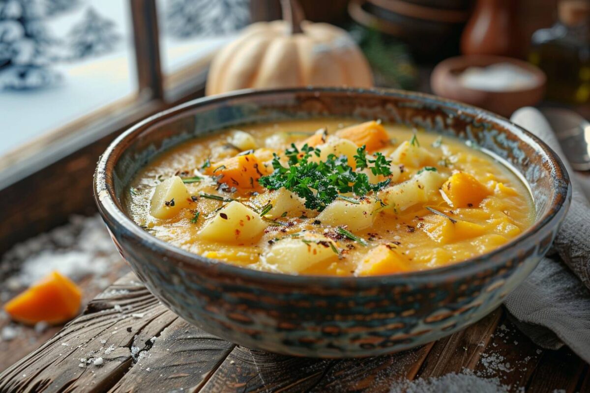 Un velouté de butternut et pommes de terre qui réchauffe le cœur et les papilles, voici comment le préparer