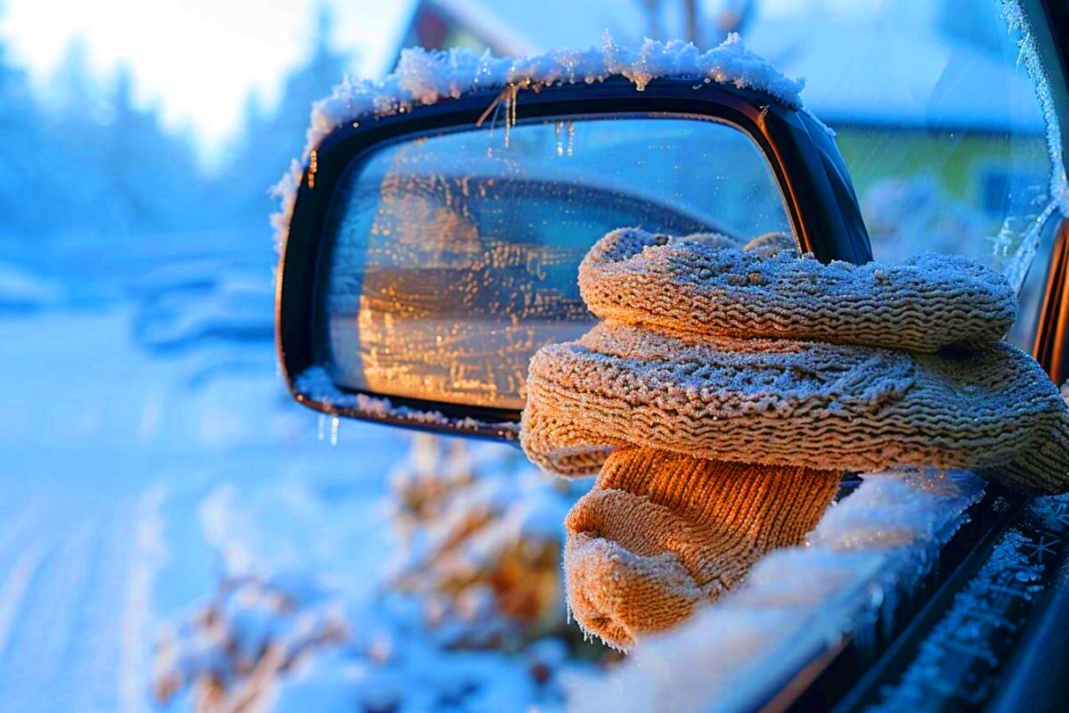 Une chaussette et de la litière pour chats pour éviter la buée sur les vitres de votre voiture cet hiver