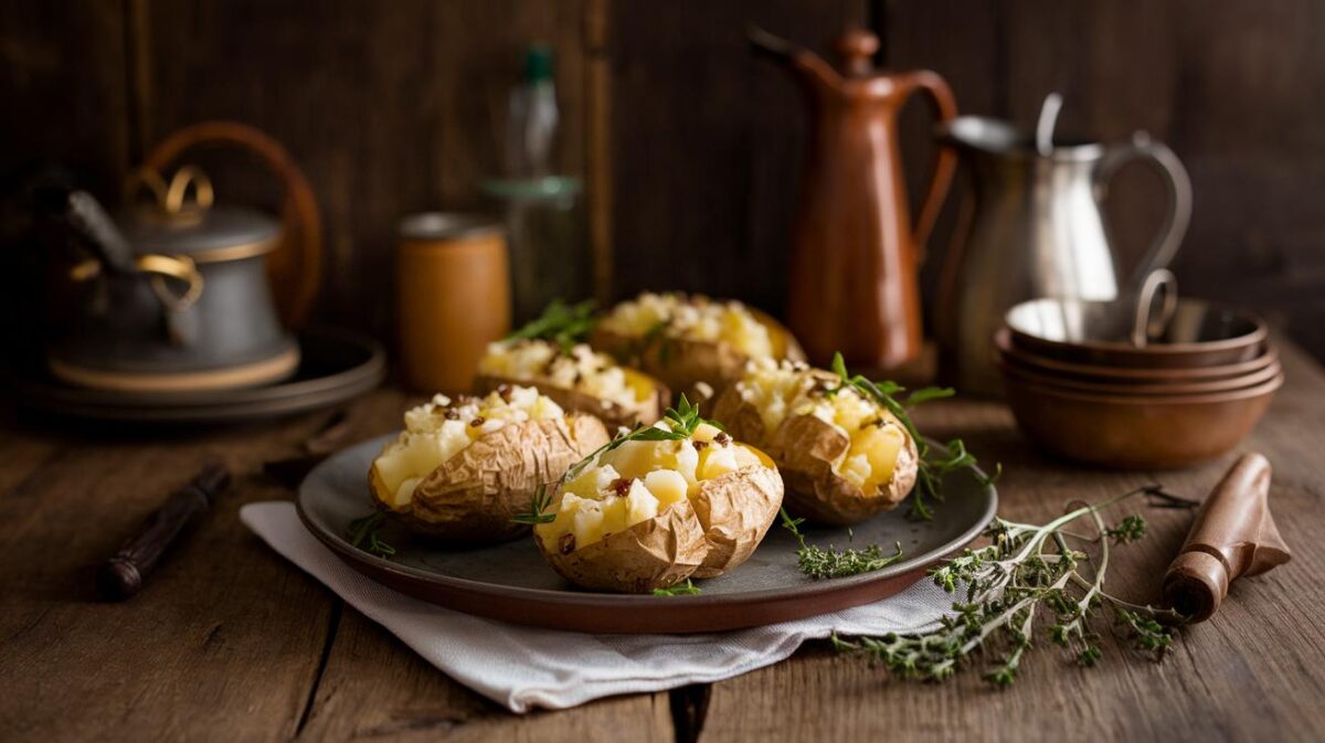 découvrez comment réaliser la savoureuse recette de pommes de terre au four de grand-mère, un trésor familial