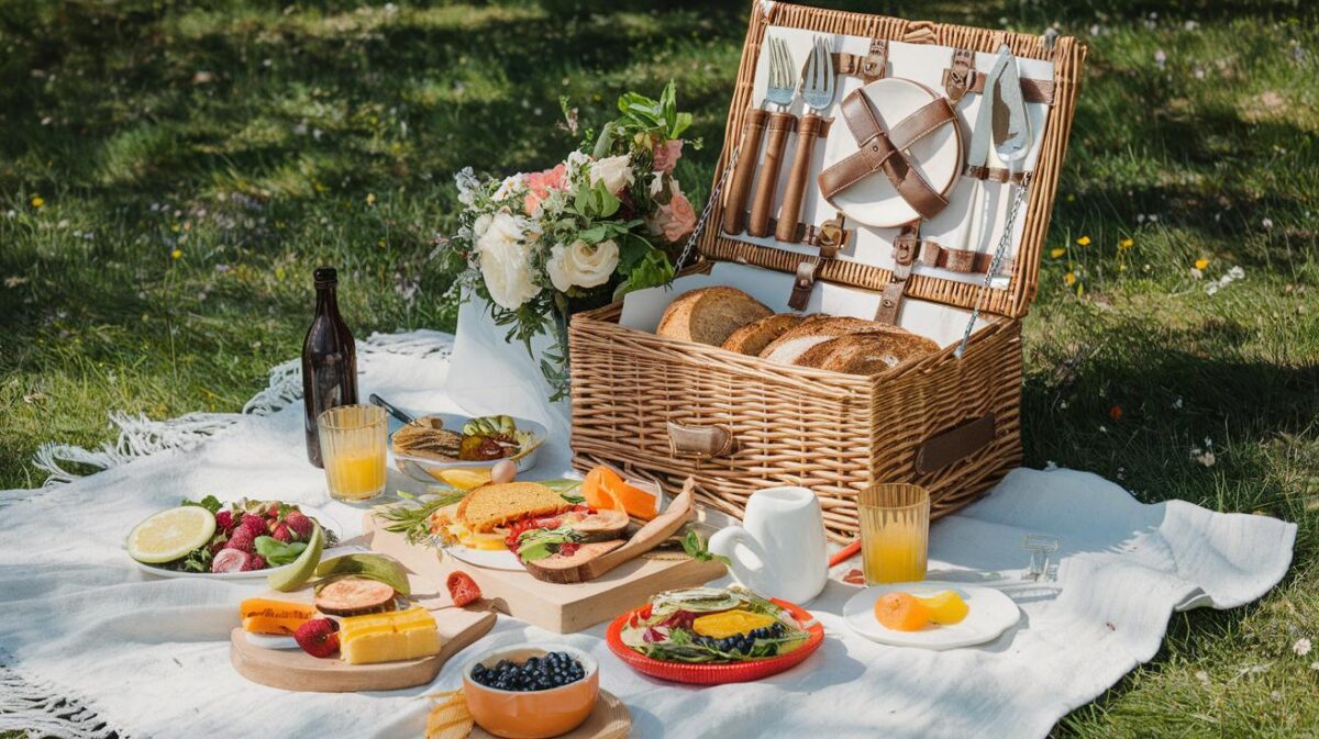 Déjeuner sur l'herbe : panier pique-nique 100% végétalien, gourmand et coloré