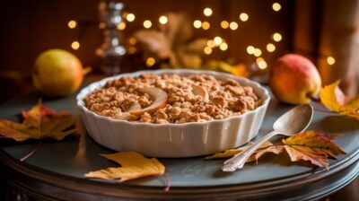 Explorez la recette du crumble aux poires qui enflamme les tables cet automne