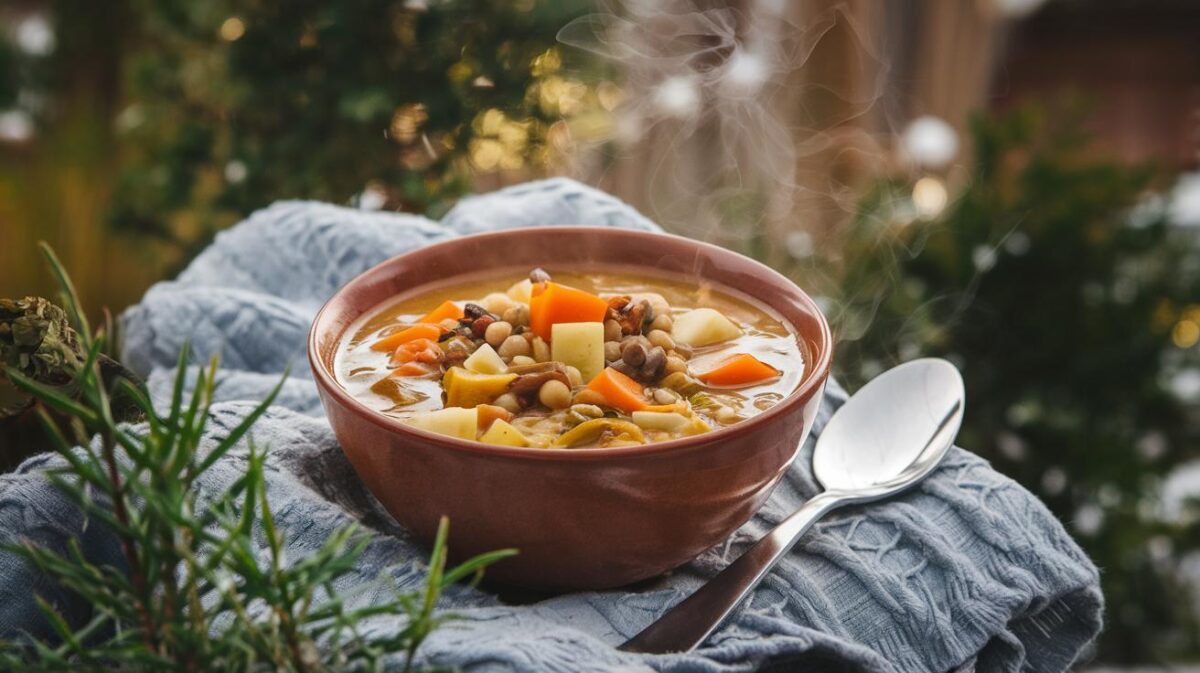 Jardin d'hiver : soupe de légumes racines et lentilles, réconfort végétalien