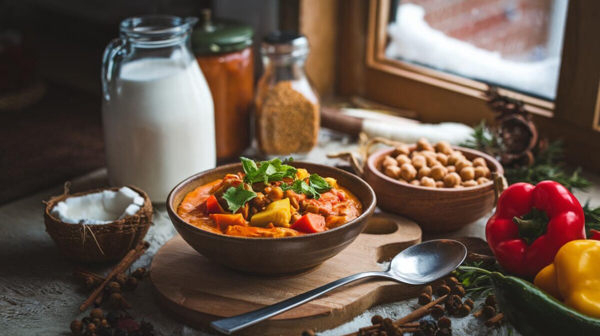 Recette facile et rapide de curry végétalien pour soirées d'hiver