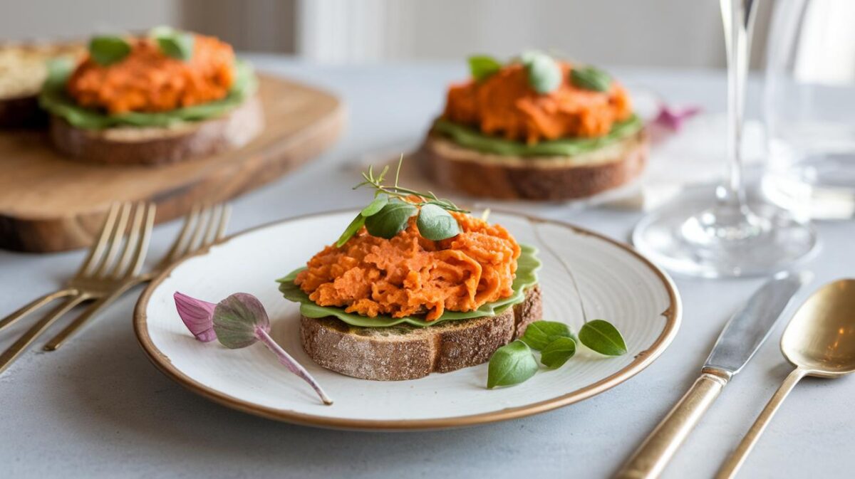 Apéro chic : rillettes de carottes végétaliennes sur toast