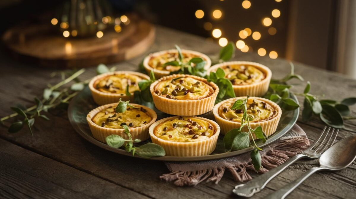 Cocktail dinatoire : mini-quiches végétaliennes aux poireaux et tofu fumé