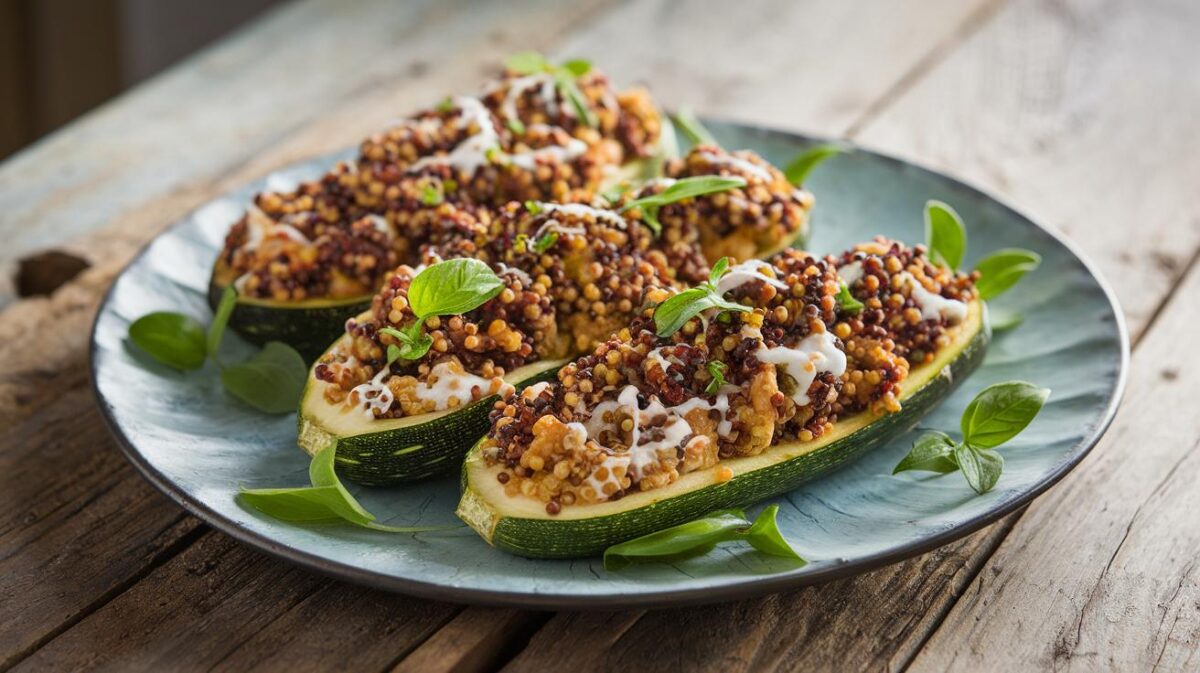 Courgettes farcies au quinoa de tous les records, une fusion de saveurs et de textures