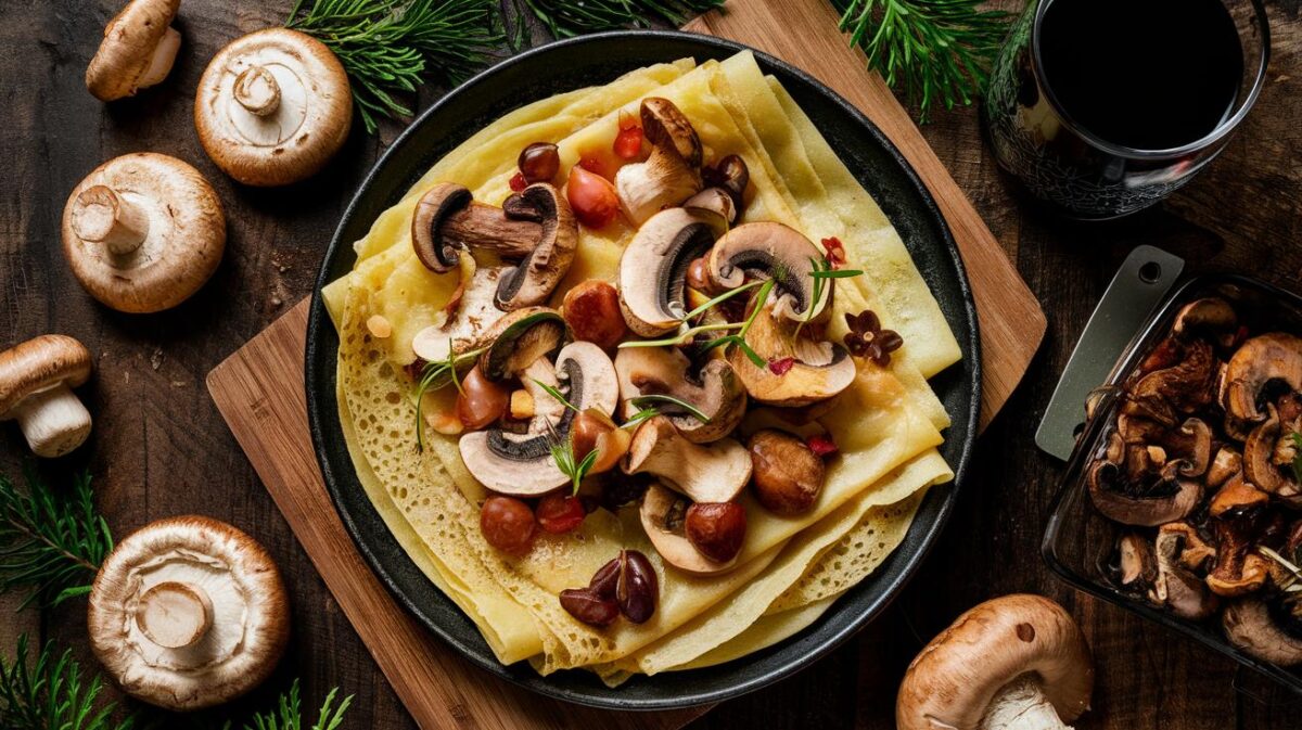 Crêpes salées aux champignons de tous les records, un délice forestier incontournable