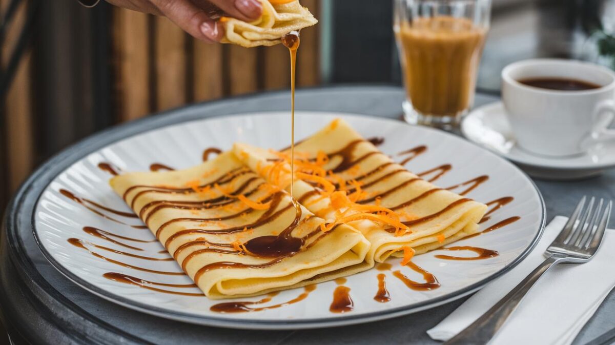 Crêpes suzette version végétalienne de tous les records, un classique revisité avec brio