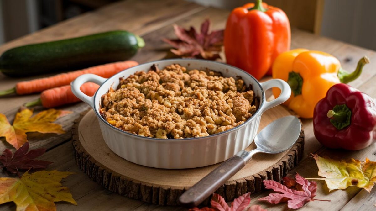 Crumble de légumes d'automne de tous les records, un mélange automnal croustillant et savoureux