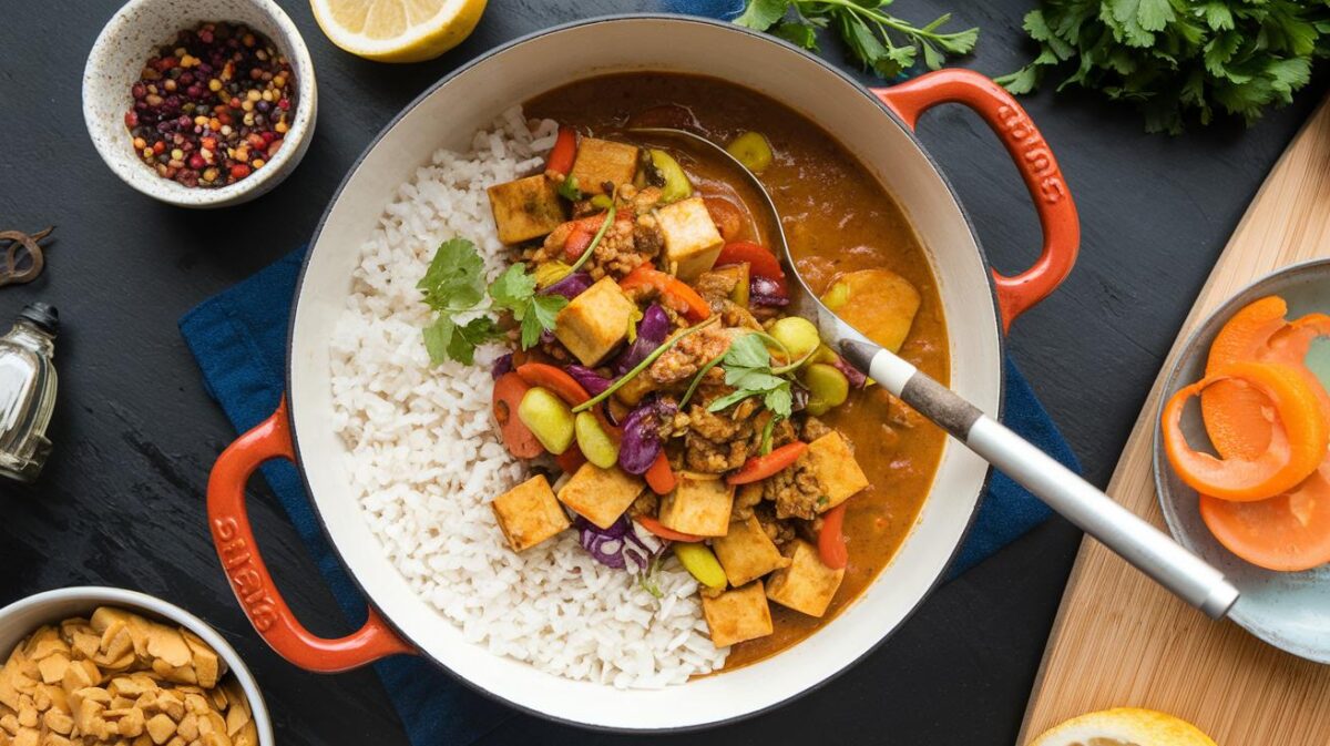 Curry de légumes et tofu de tous les records, un curry végétal riche et satisfaisant