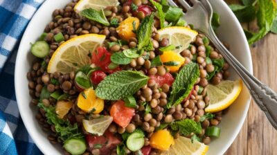 Découvrez comment cette salade de lentilles aux agrumes et menthe peut révolutionner votre alimentation