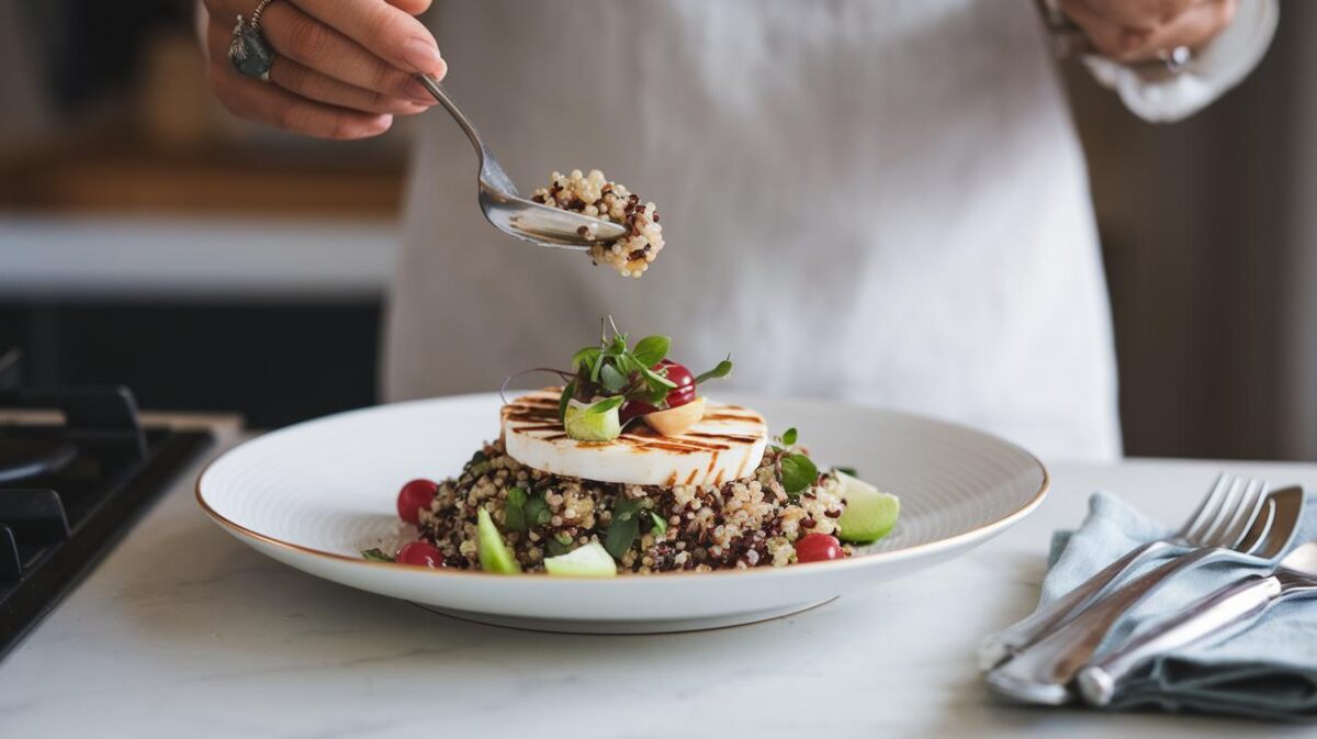 Découvrez comment élever vos repas quotidiens avec cette salade de quinoa au halloumi étonnamment simple et délicieuse