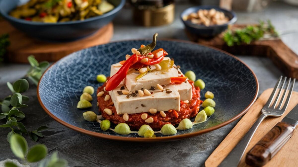 Découvrez comment le tofu soyeux, rehaussé de pignons et de piments au vinaigre, peut transformer vos repas