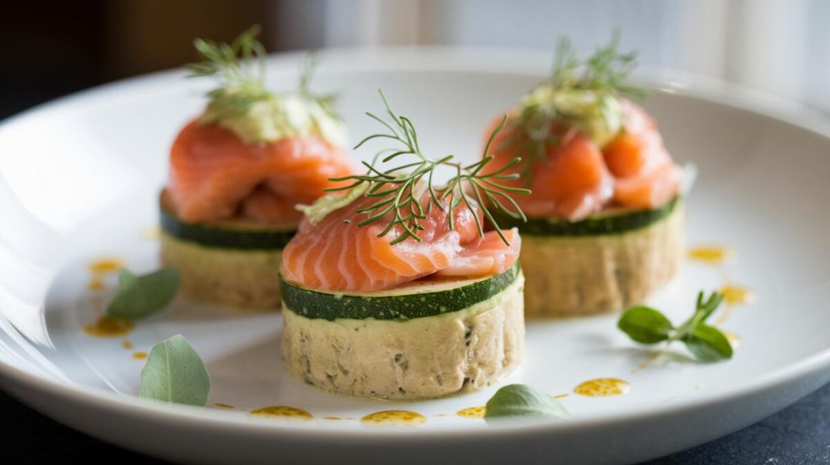 Découvrez comment préparer facilement des timbales de saumon et mousse de courgettes au micro-ondes