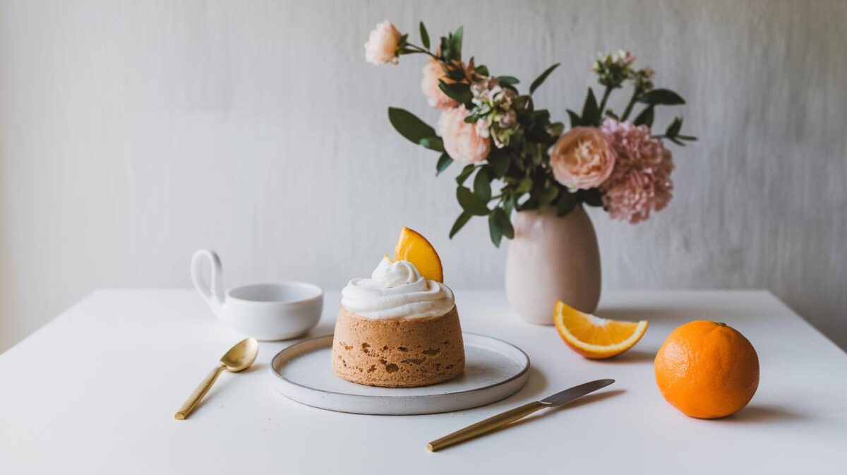 Découvrez comment préparer un biscuit soufflé à l'orange sans gluten et allégé en sucre, une recette légère et savoureuse