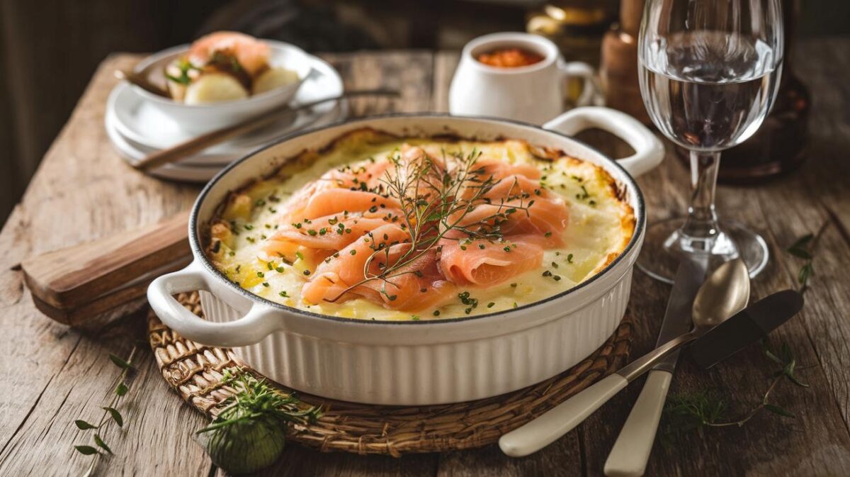 Découvrez comment préparer un gratin de pommes de terre au saumon fumé au micro-ondes pour épater vos invités