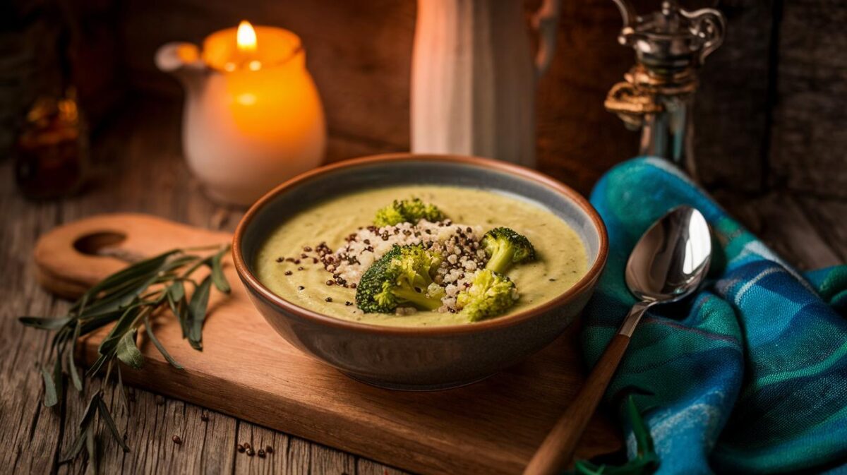 Découvrez comment ravir vos sens avec un velouté de brocoli au cumin et quinoa, une recette simple et gourmande