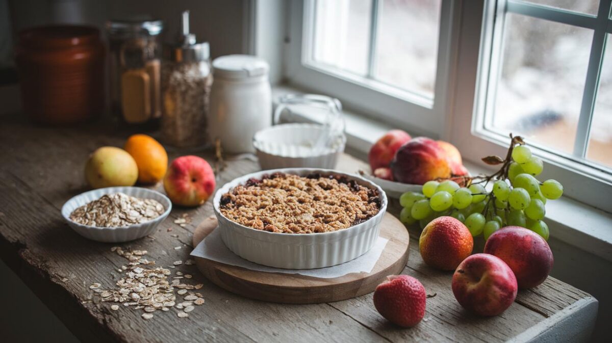 Découvrez comment réaliser un crumble de saison sans beurre : une recette légère et irrésistible