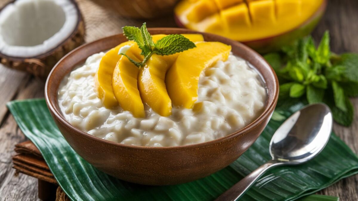 Découvrez comment réaliser un irrésistible riz sucré au lait de coco et mangue, un dessert qui enchantera vos papilles