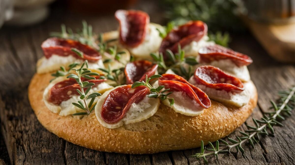 Découvrez comment réaliser une savoureuse fougasse semi-complète au chorizo et St Marcelin pour étonner vos invités