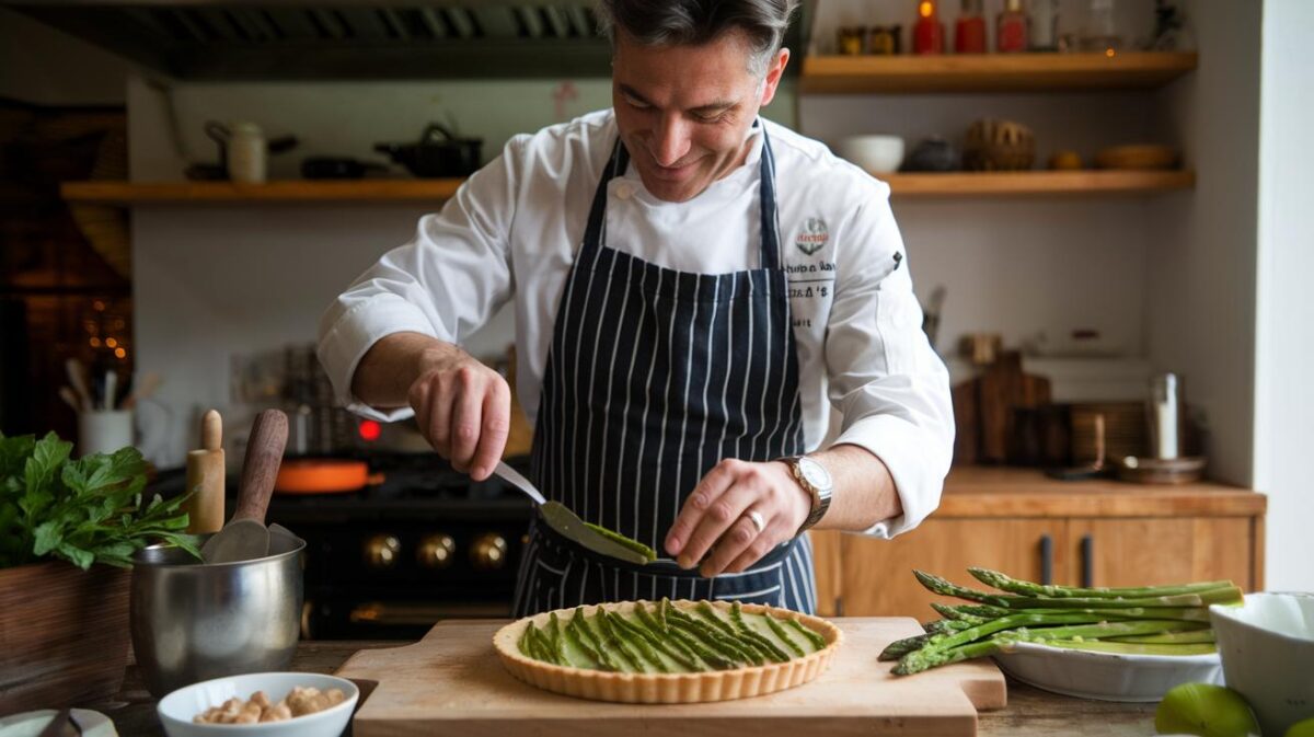 Découvrez comment transformer des asperges en une savoureuse tarte salée avec Simone Zanoni