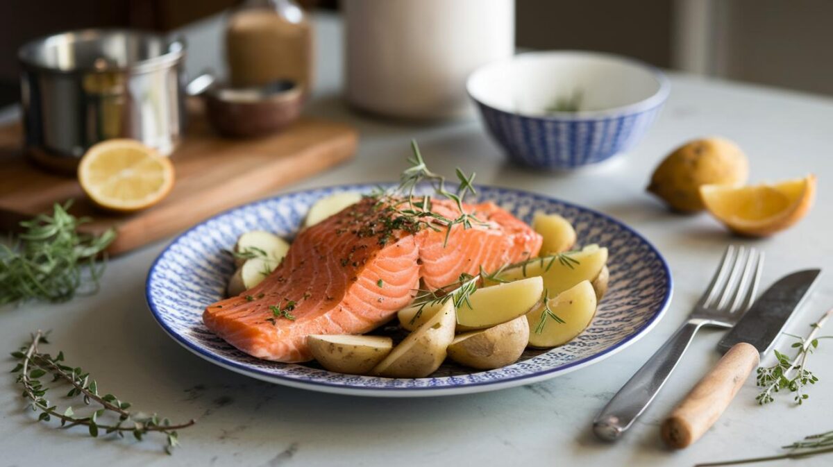 Découvrez comment transformer votre dîner avec des pommes de terre au saumon faites au micro-ondes