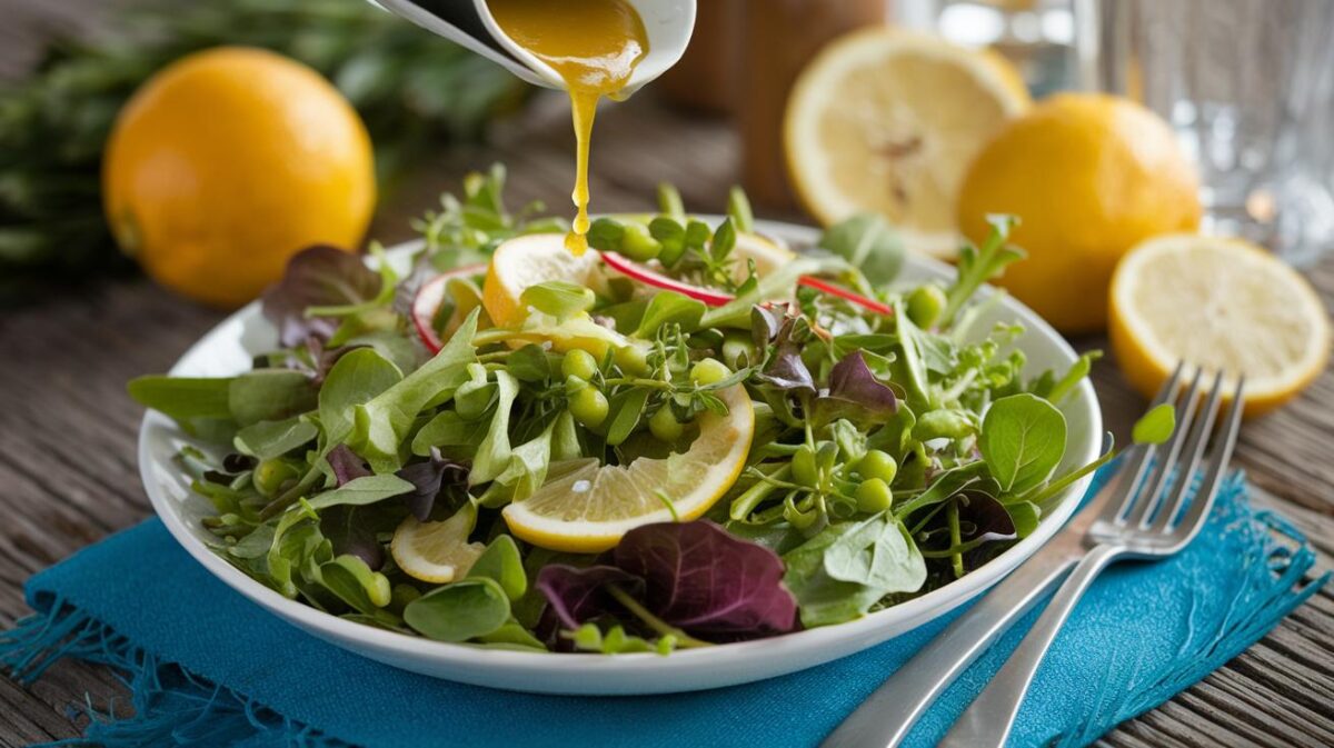 Découvrez la vinaigrette à l'ail et au citron qui transformera vos salades en festin gourmand