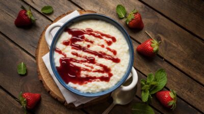 Découvrez le riz au lait au coulis de fraises de Laurent Mariotte : une recette simple pour un plaisir intense