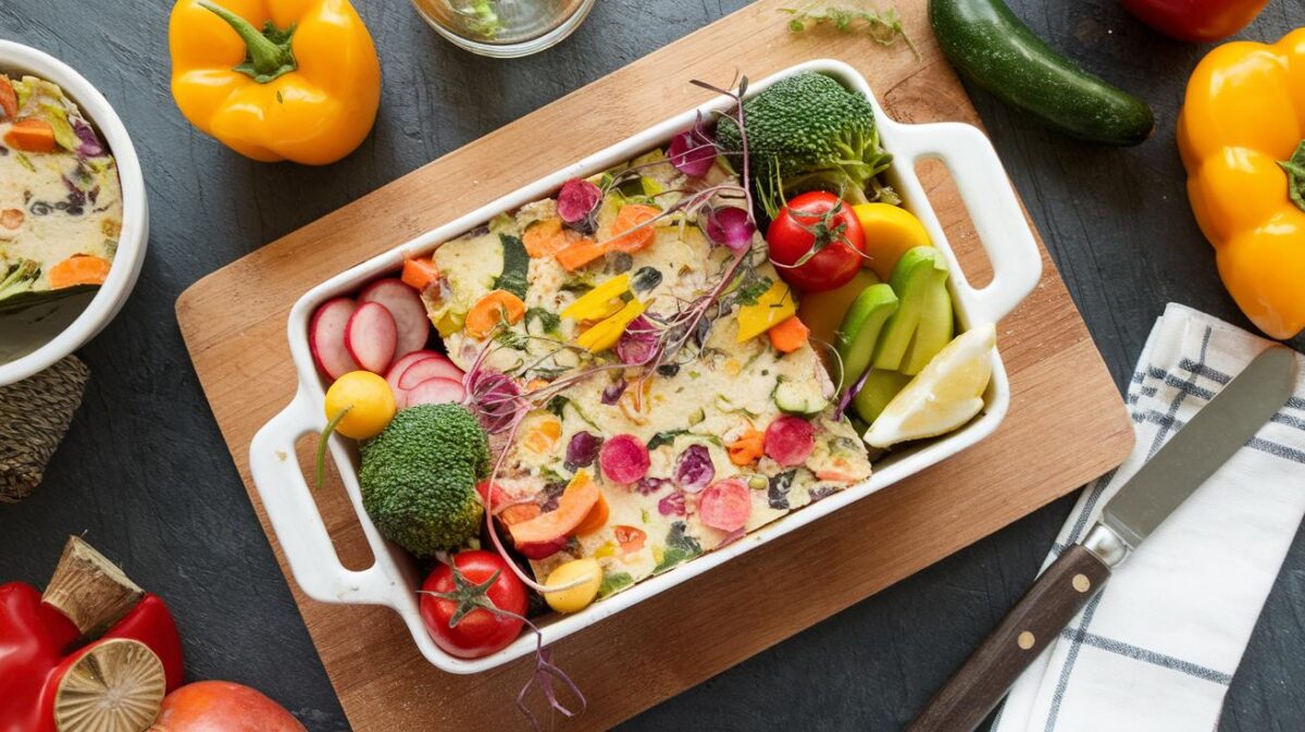 Délices du potager : terrine végétalienne de légumes d'été, couleurs et saveurs