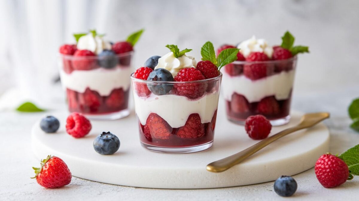 Dessert express : verrines végétaliennes aux fruits rouges et crème de coco